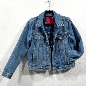 Levis Red Label light wash Denim Jean Jacket with starburst lining size Large